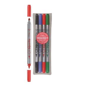 Pisaki Fibracolor Dual Point dwustronne, 4 kolory
